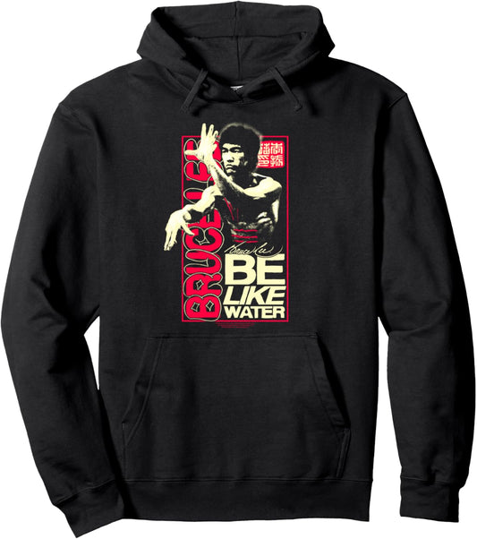 Bruce Lee Be Like Water Retro Martial Arts Poster Pullover Hoodie