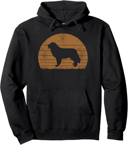 Bernese Mountain Dog Retro Vintage Style Silhouette Art Pullover Hoodie