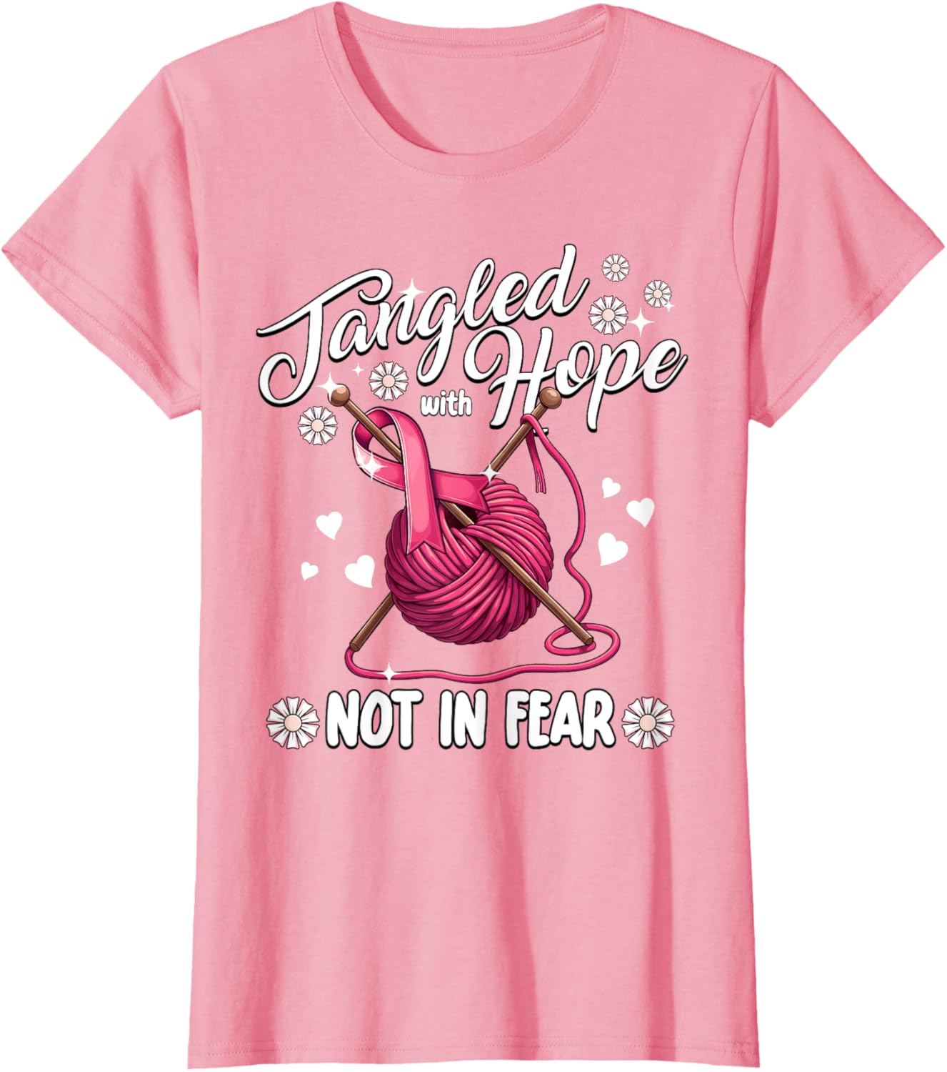 Tangled With Hope Not In Fear Breast Cancer Crochet Yarn