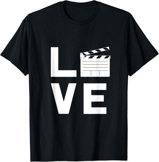 Love With Clapperboard Funny Filmmaker Film T Shirt Gift