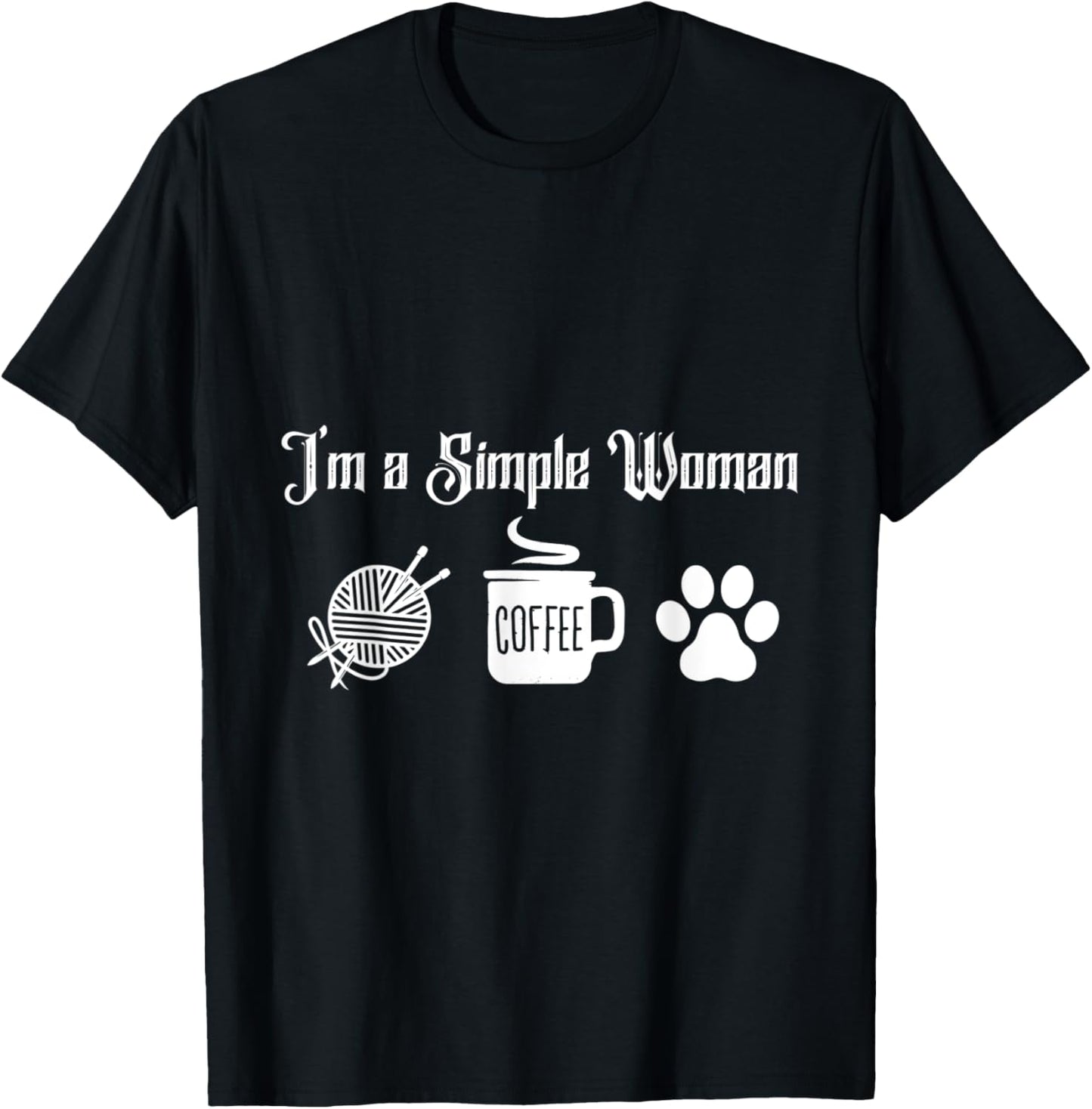 I'm A Simple Woman Coffee Bean Dog Cat Knitting Knitter Yarn