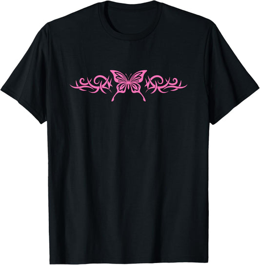 Pink Butterfly Tattoo Harajuku Grunge Egirl y2k Aesthetic