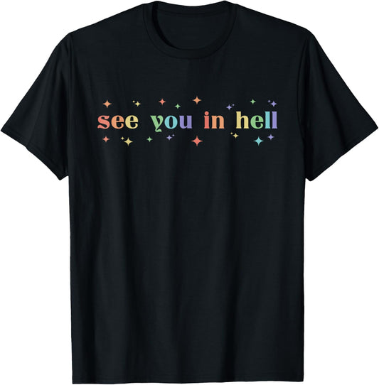 Retro See You In Hell Progress Pride Social Justice LGBTQ