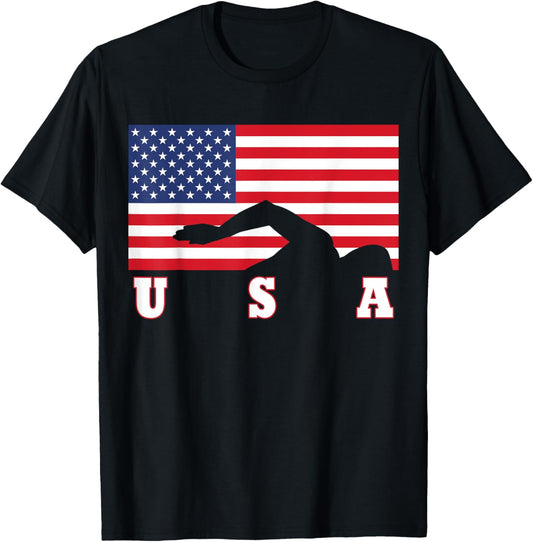 American Flag Swimming Usa Gift