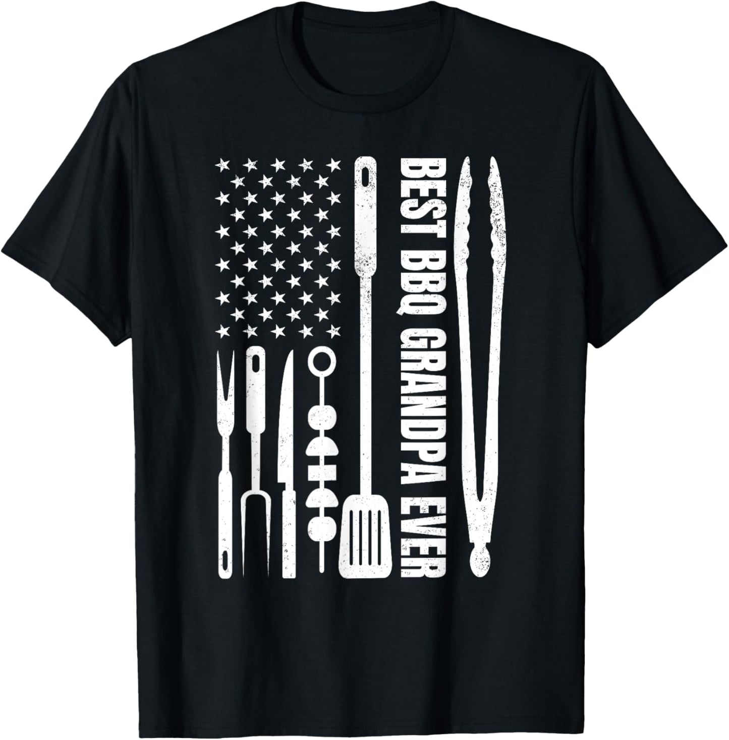 Mens Best Bbq Grandpa Ever Barbecue Grandpa Smoker And Usa Flag