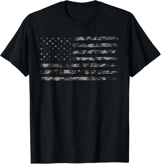 Grey Vintage Camo American Flag