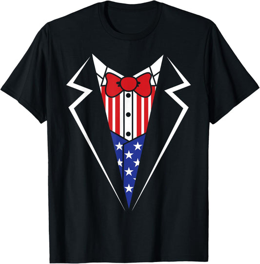 American Flag Tuxedo Bow Tie 4Th Of July Usa Merica Gift