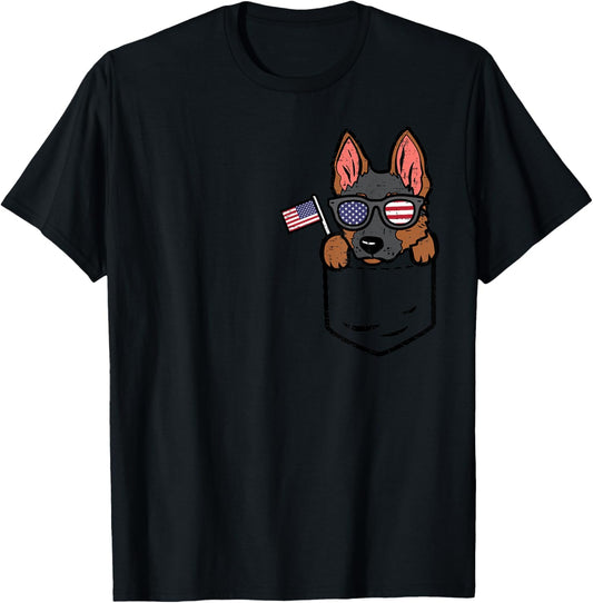 German Shepherd Pocket American Usa 4Th Of July Fourth Dog