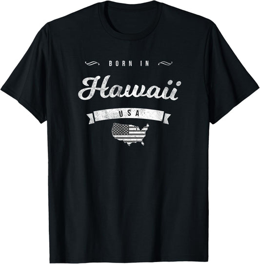 Born In Hawaii Hi Retro Vintage Usa Map Flag