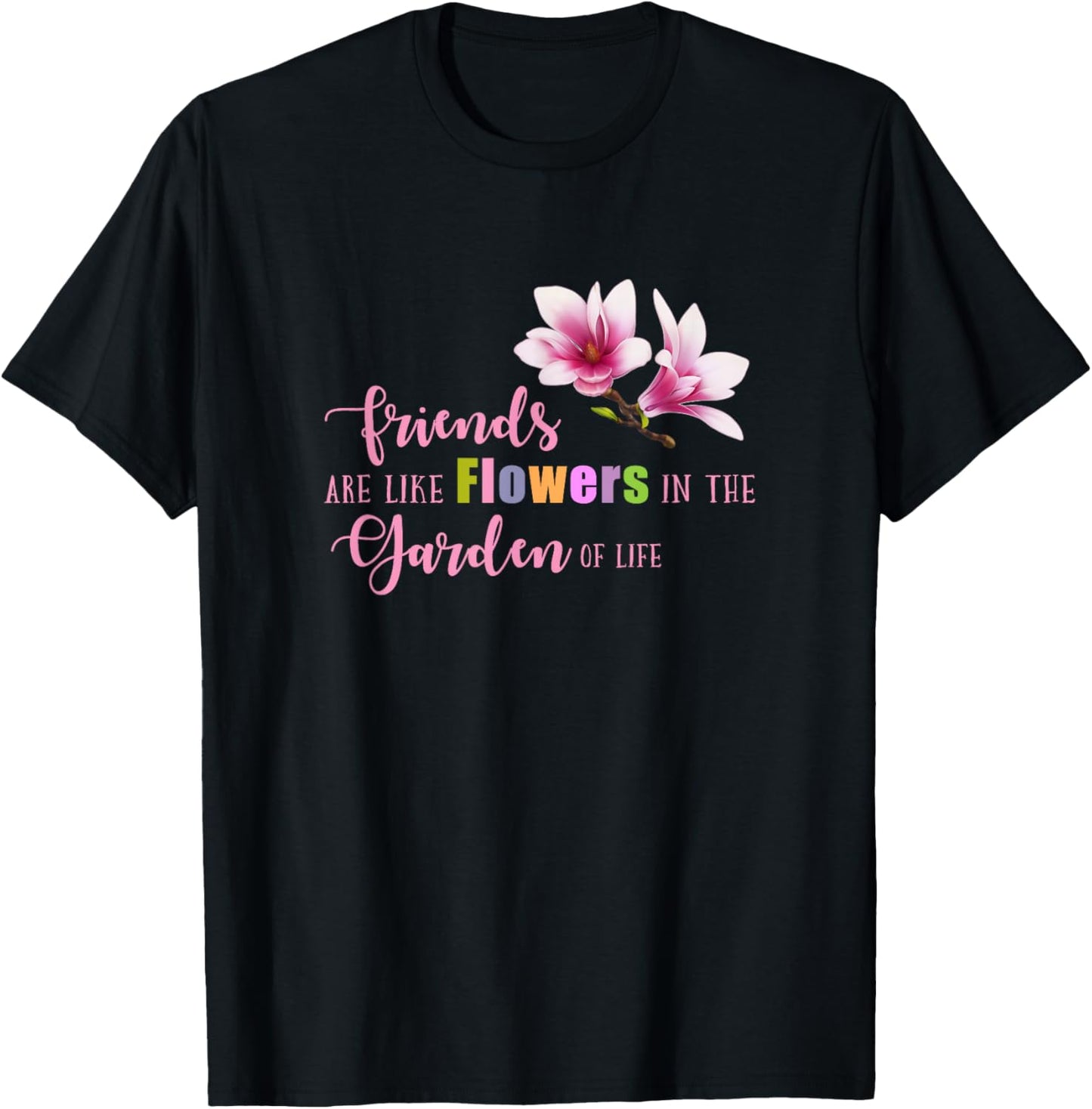 Women T Shirt Cute Best Friend Friendship Flower Girls