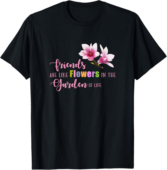 Women T Shirt Cute Best Friend Friendship Flower Girls