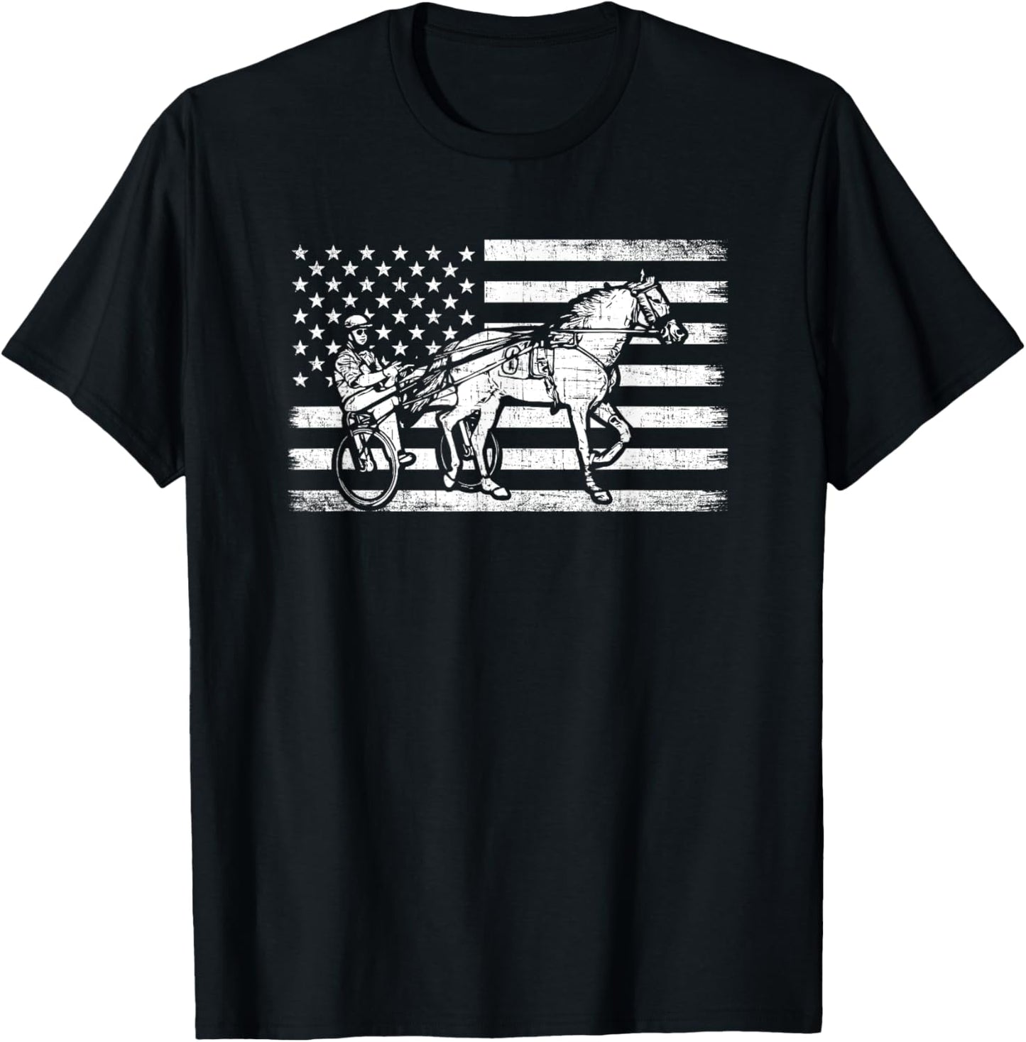 Harness Racing American Flag Horse Harness Racing