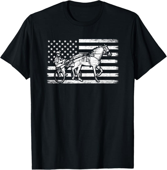 Harness Racing American Flag Horse Harness Racing