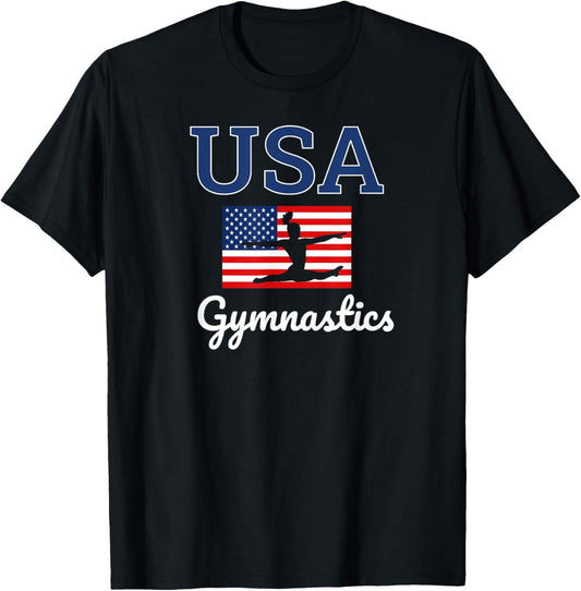 Girl Tumbling Team Gear Gymnast Gymnastics Usa American Flag
