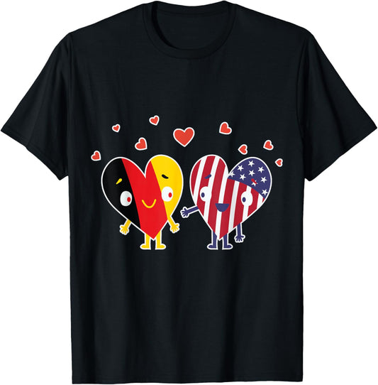 German And American Flag Usa Heart Gift