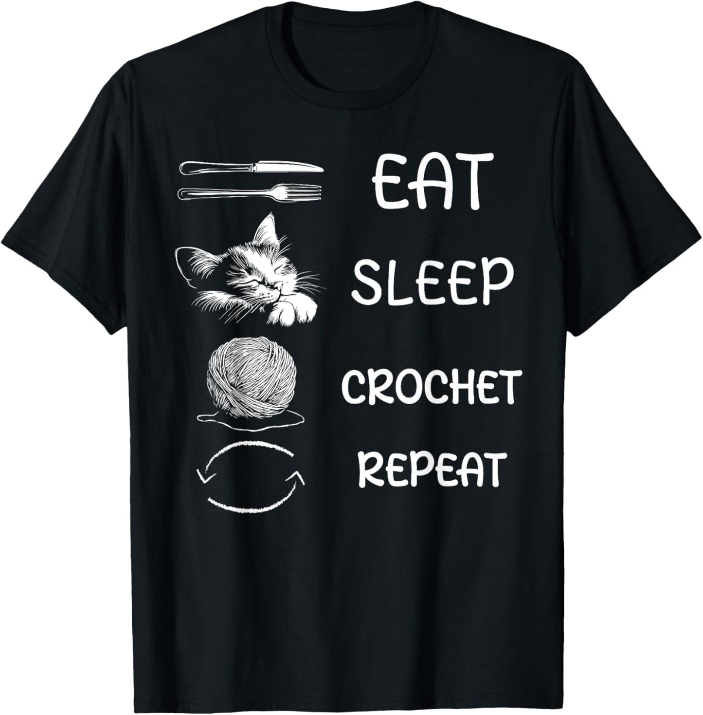 Eat Sleep Crochet Repeat Funny Yarn Crafting Sleep Pajama