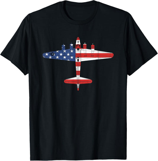 Vintage Ww2 B 17 Flying Fortress Airplane American Flag