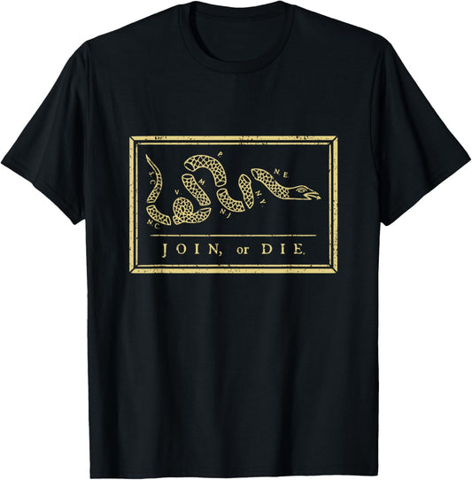 Join Or Die American History Shirt 1754 Thirteen Colonies