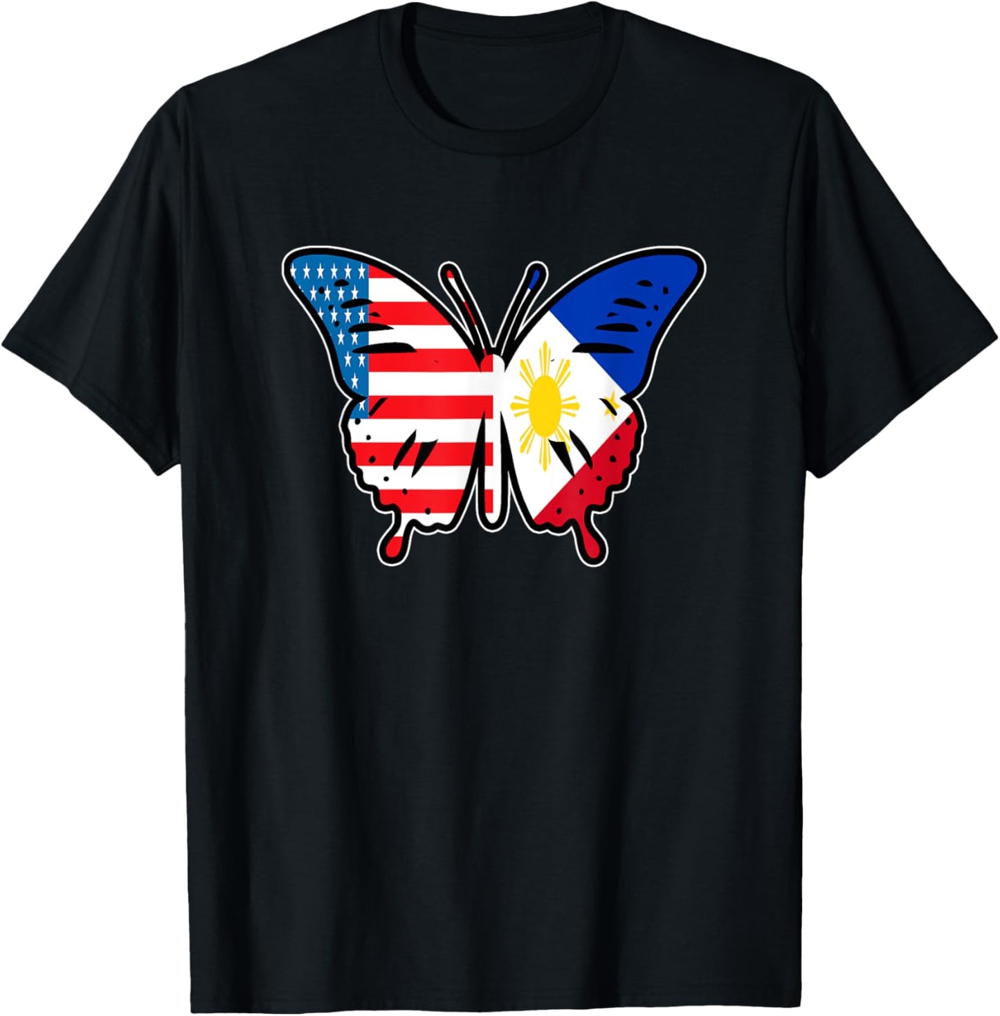 Half Filipino And American Philippines Usa Flag Butterfly