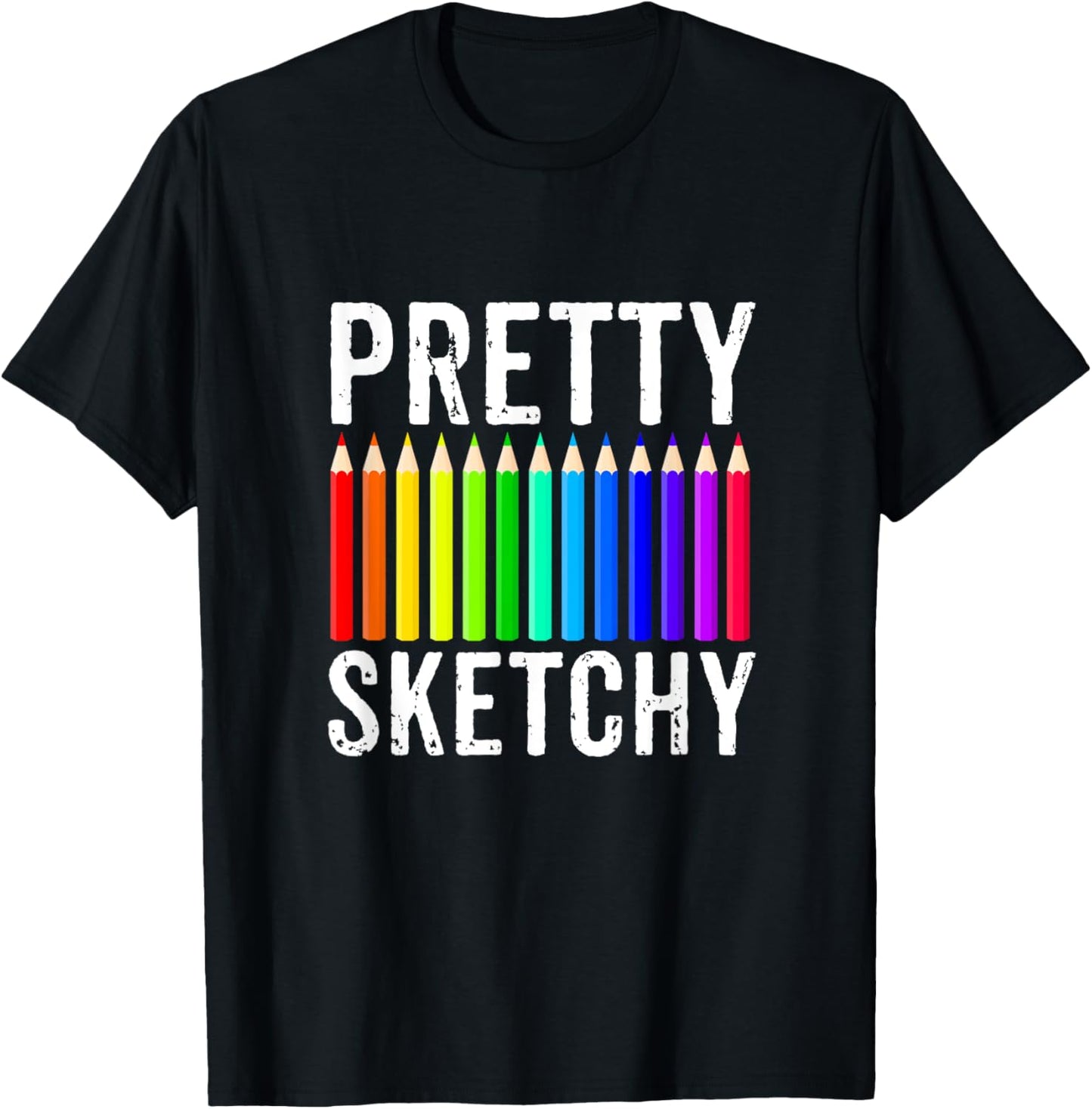 Colored Pencils I Love Art Crafty Apparel Co. Unisex Adults, Unisex Kids Art themed T Shirt Black Short Sleeve Classic Fit Crew Neck T Shirt Small