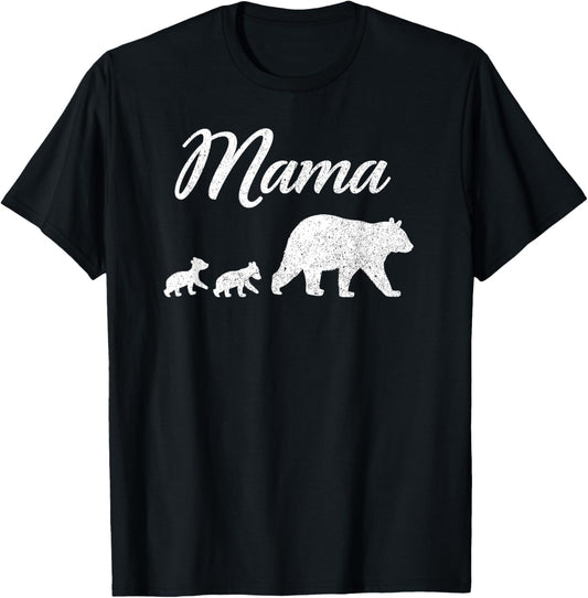 Mama Bear T Shirt With Two Cubs Twin Mom Mother's Day Gift