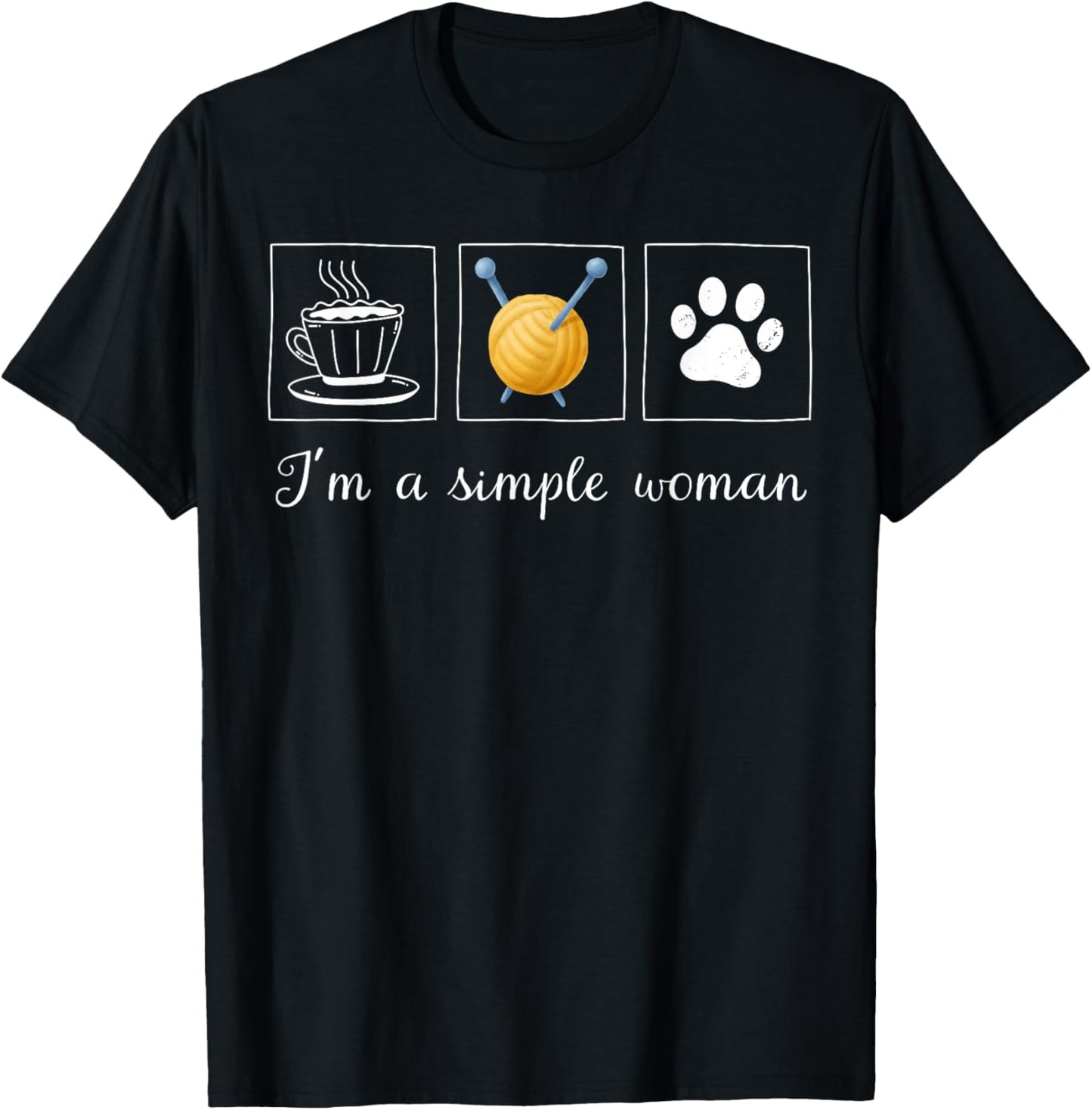 Sewing I'm A Simple Woman Coffee Knitting Dogs Knitter Girl