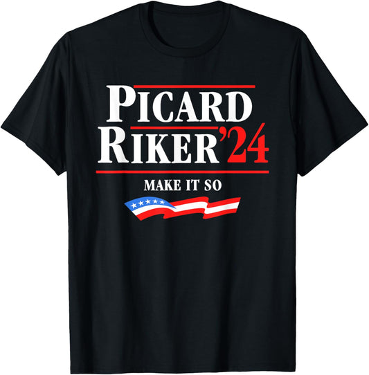 Picard Riker 2024 Make It So American Flag Funny Political