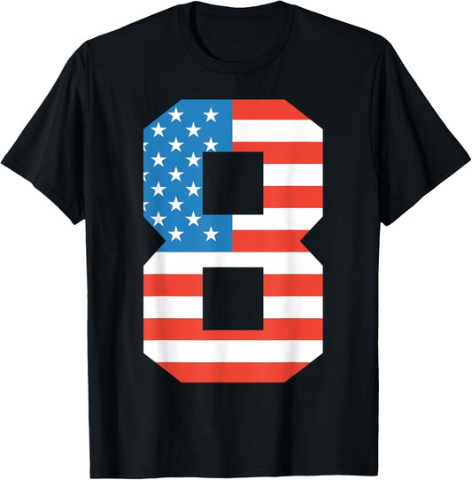 Fun 8Th Birthday Us American Flag 4Th Of July Boy 8 Year Old
