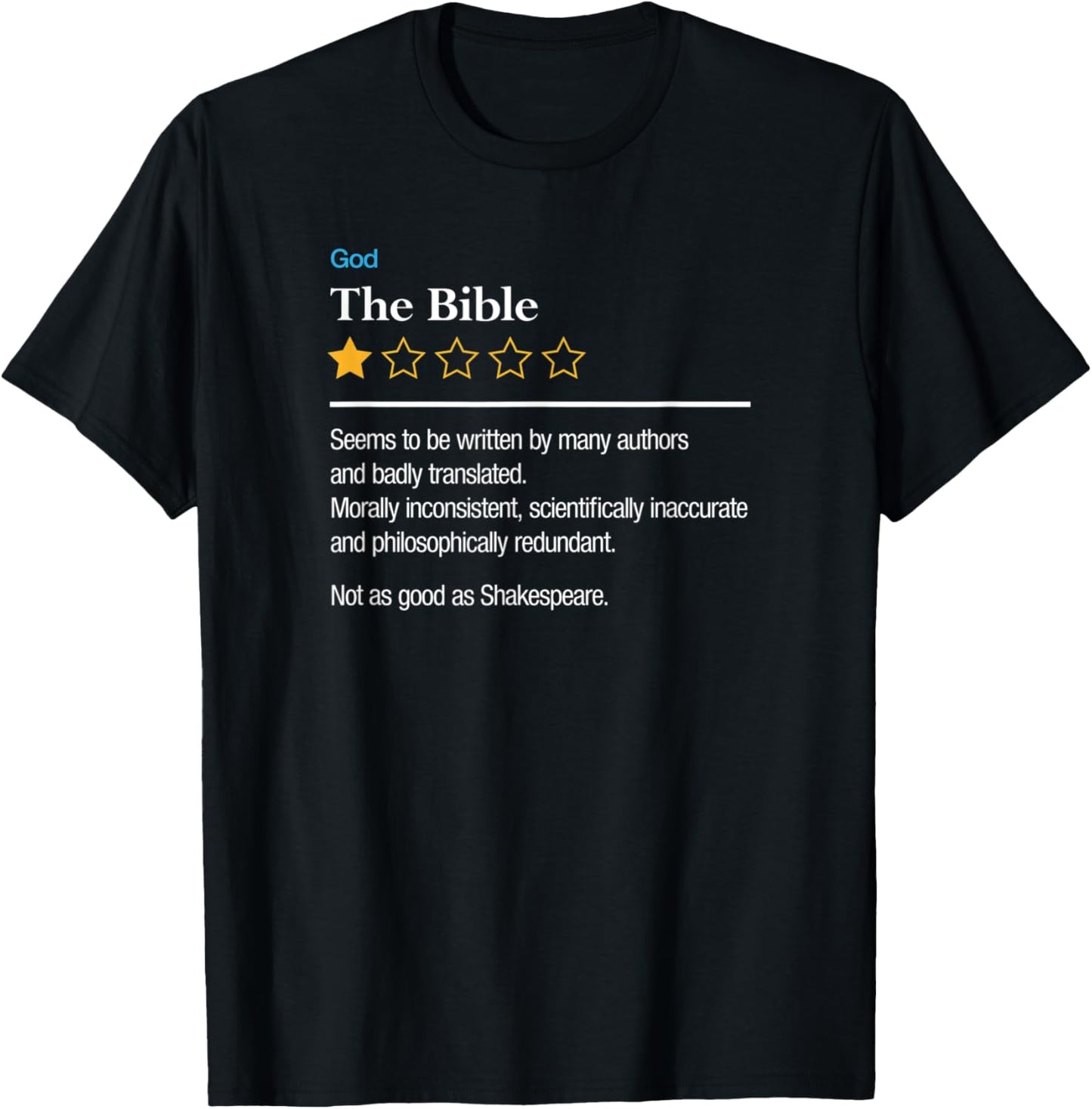 Funny Atheist Joke, The Bible One Star Review, Atheism