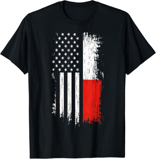 Polish American Flag T Shirt Pride Poland Usa Shirt