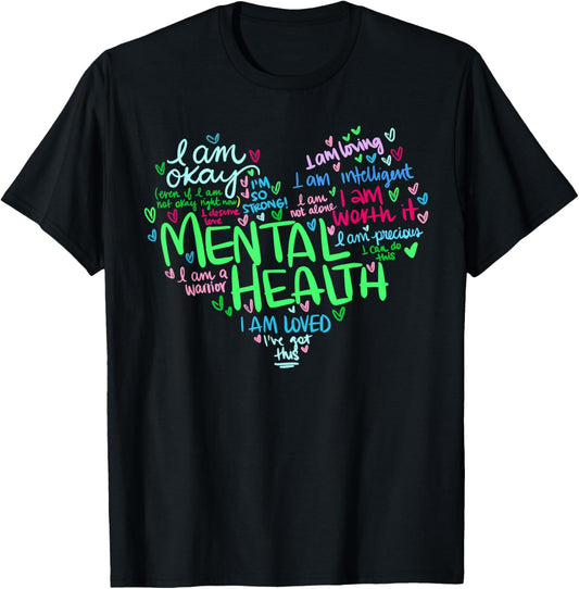 Heart I Wear Green For Mental Health Awareness Month Ribbon