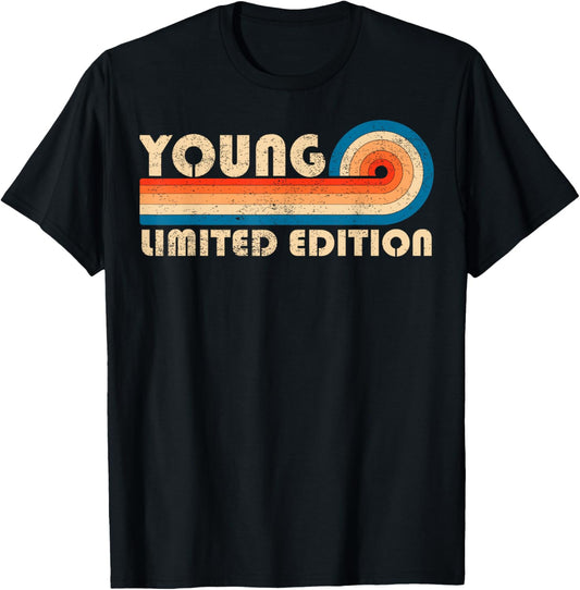 YOUNG Surname Retro Vintage 80s 90s Birthday Reunion