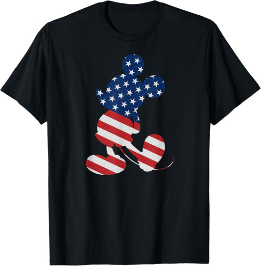 Disney Mickey Mouse American Flag Usa T Shirt