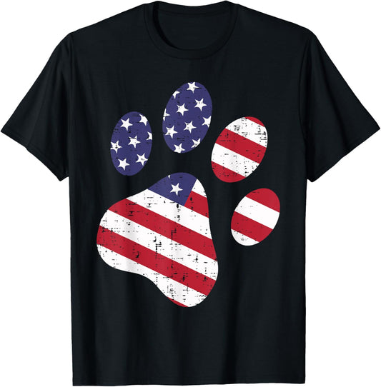 Dog Paw Print American Flag Usa Cute 4Th Of July Fourth Dogs