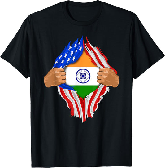 Indian Blood Inside Me T Shirt India Flag Gift