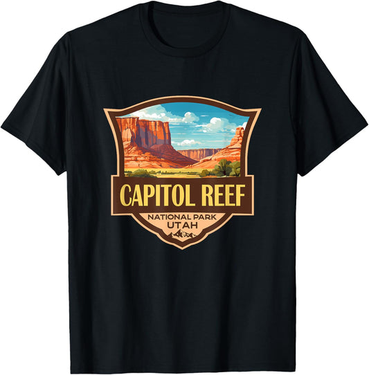 Capitol Reef National Park Illustration Retro Badge
