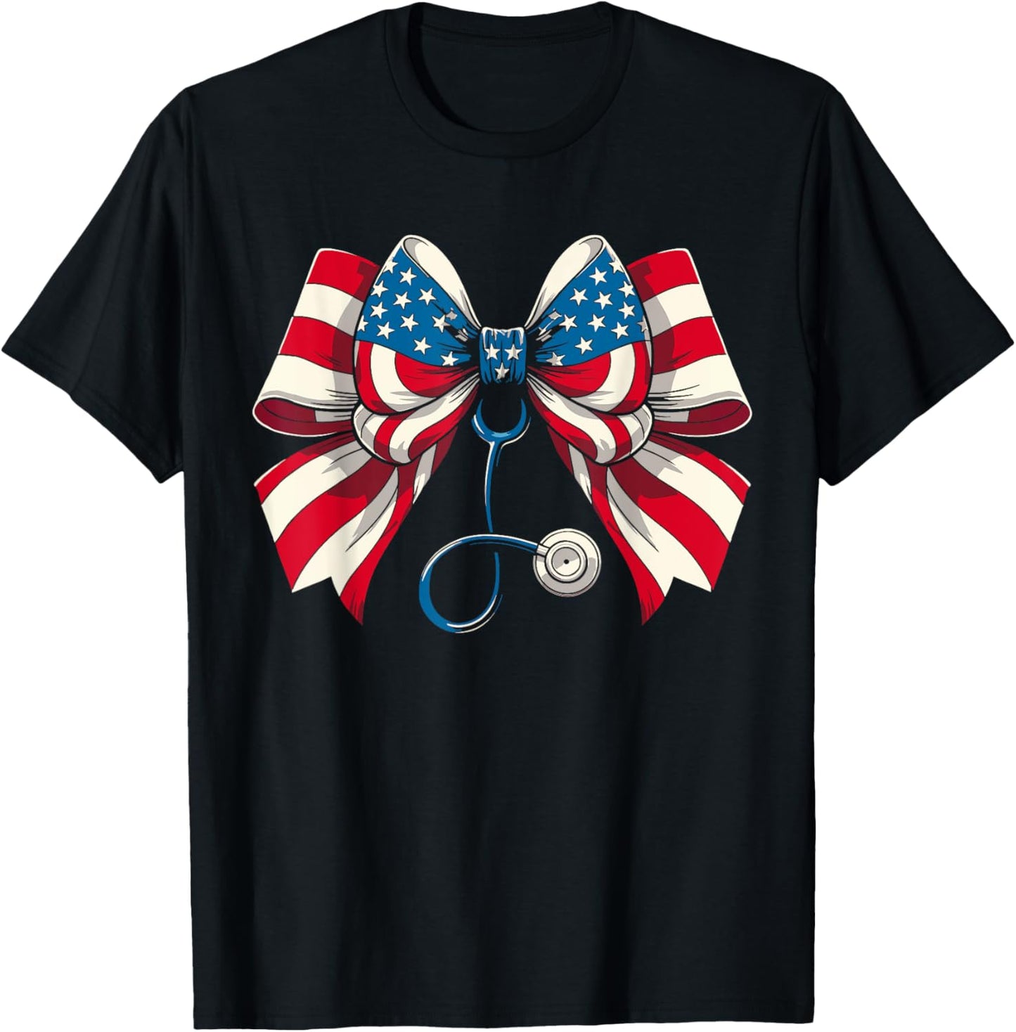 Usa Flag Stethoscope Coquette Bow Rn Nurse 4Th Of July