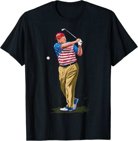 President Donald Trump 2025 Golf Us American Flag