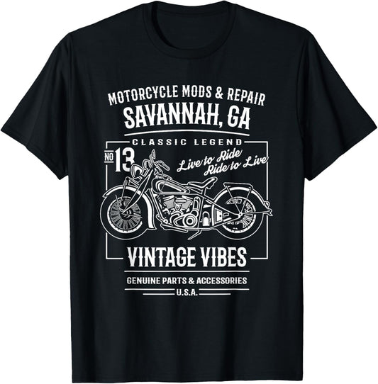 Savannah Ga Usa Vintage Style Motorcycle Design