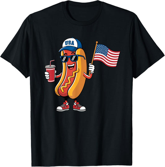 4Th Of July Hotdog Patriotic Usa Flag Fourth Of July Hotdog