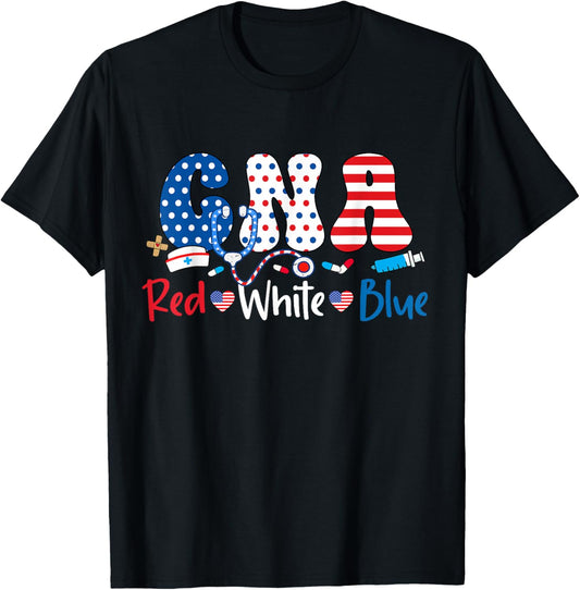 Red White And Blue Cna American Nurse 4Th Of July Cna
