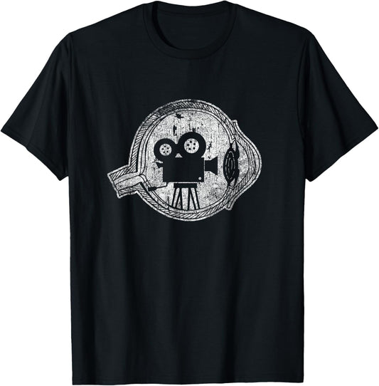 Retro Camera Lens Cameraman Filmmaker Movie Director T Shirt