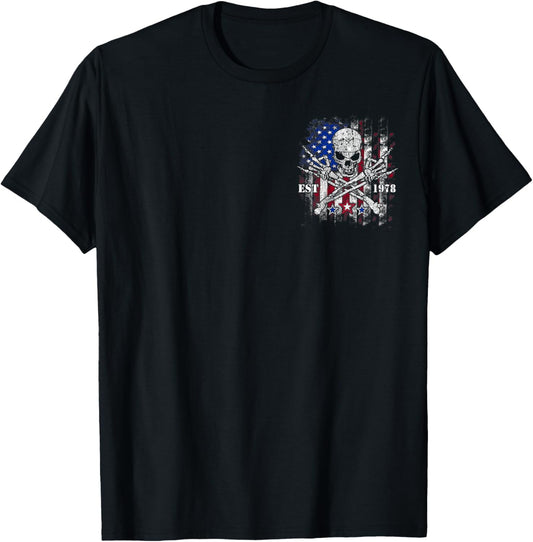 Gen X Est 1978 The Badass Generation Skull Usa Flag 2 Sided