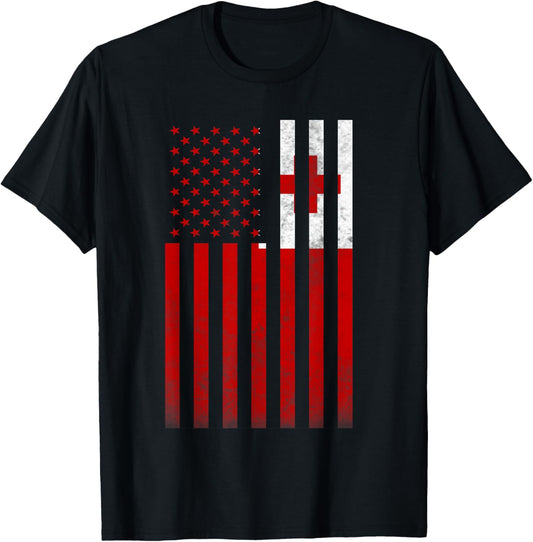 Half Tongan Flag Vintage American Inside Me Usa Gift