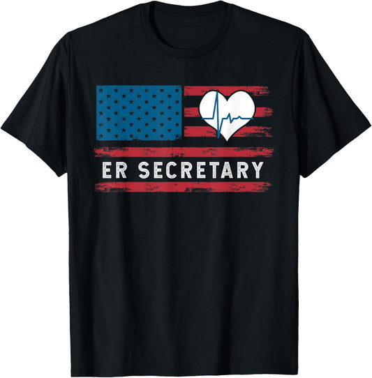 Emergency Room Hospital Secretary Squad Usa Flag