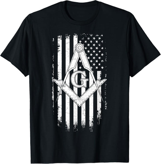 Masonic American Flag Square And Compass Freemason