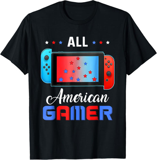 All American Gamer Funny 4Th Of July Boys Kids Men Usa Flag
