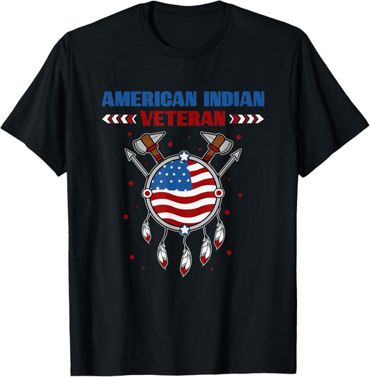 Native American Indian Veteran Usa Flag Patriotic Indigenous