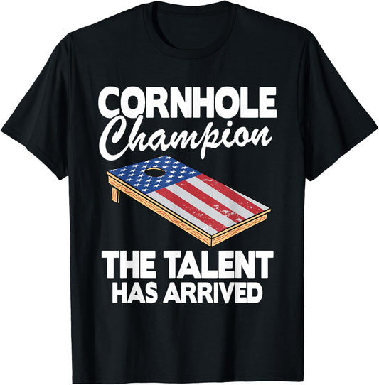 Cornhole Champion American Flag Board Funny Cornhole