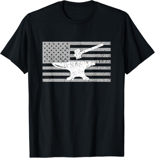 Forging Shirt Forge Shirt American Flag Blacksmith Anvil